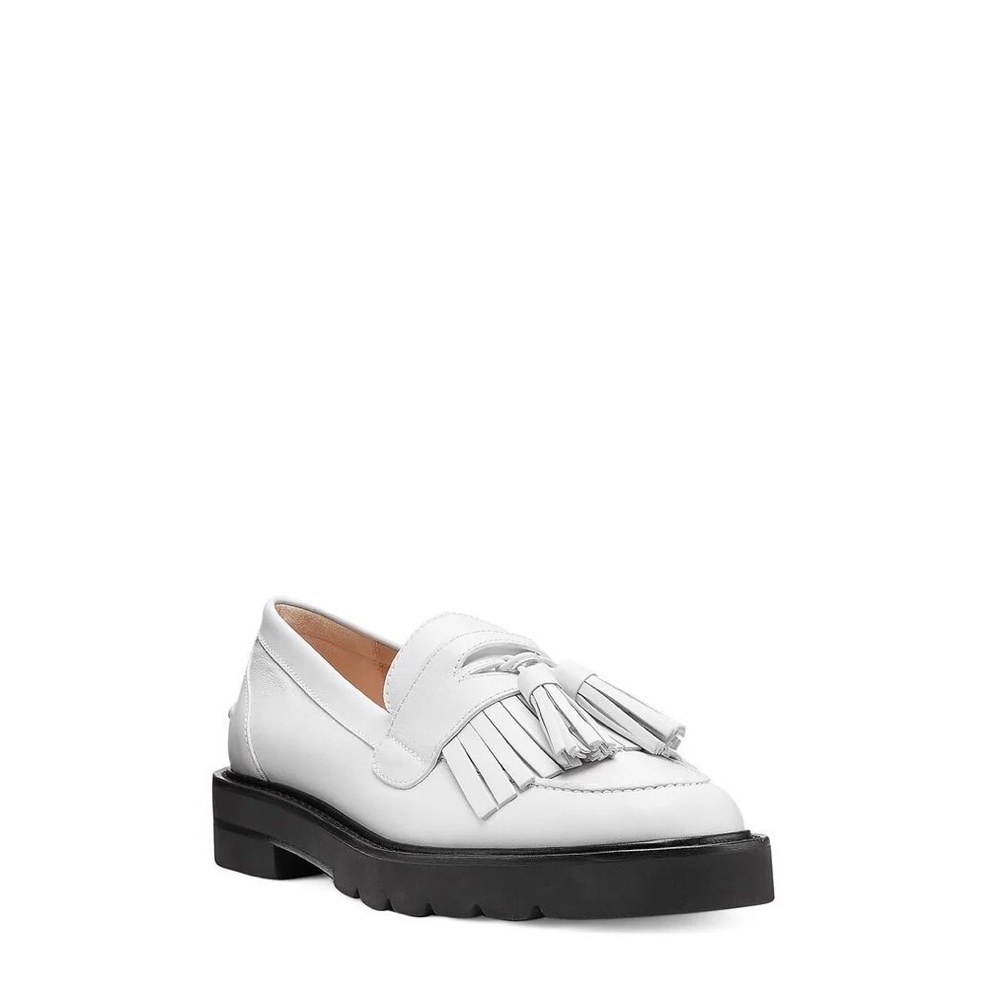 Stuart Weitzman Mila Lift Pearl leather loafers